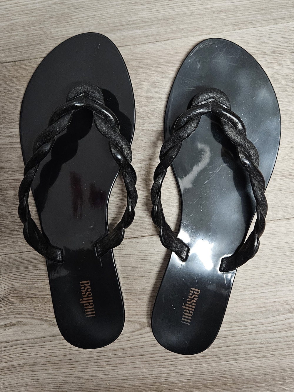 Melissa Black Braided Strap Sandals
